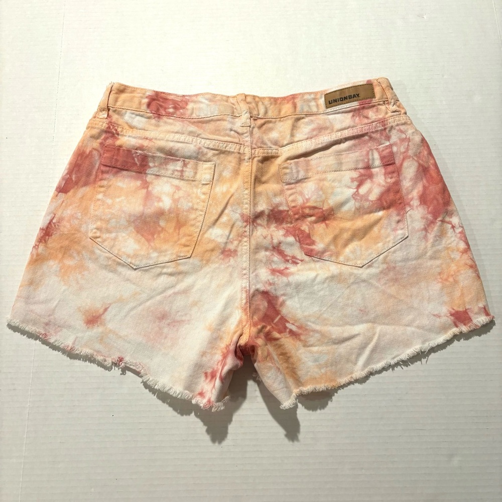 UNIONBAY Callie High Rise Tie‎ Dye Pink Orange Shorts Junior Size 11 - Picture 5 of 15